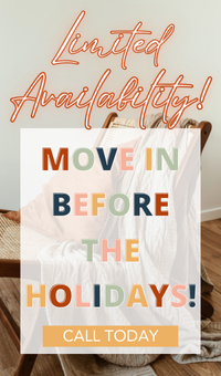 Limited Availability! Move in before the holidays! Call today!